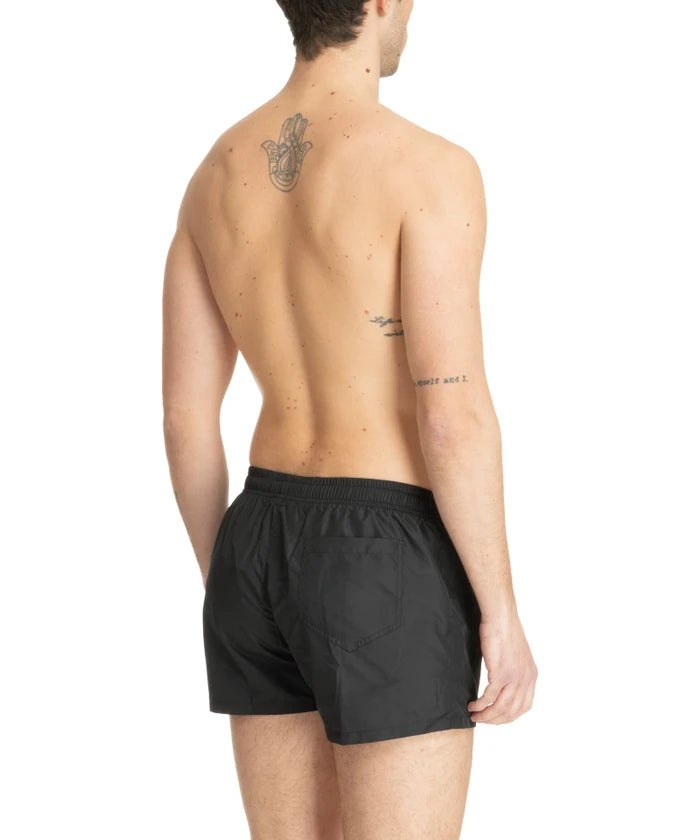 Costume a pantaloncini Moschino Logo Lettering Nero