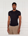 Dsquared2 T-shirt Nera Skinny Fit Maxi Logo Sul Retro