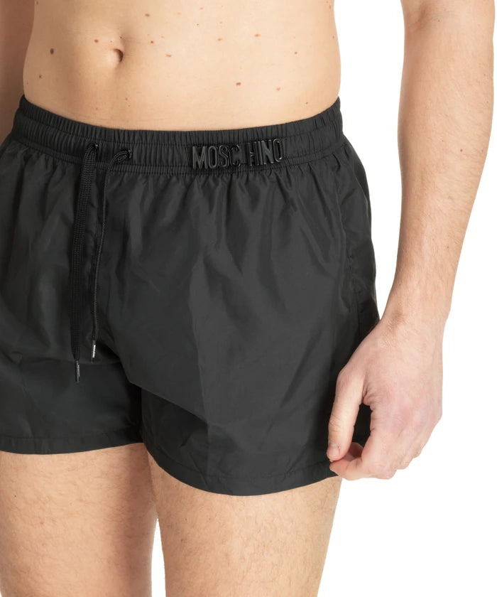 Costume a pantaloncini Moschino Logo Lettering Nero