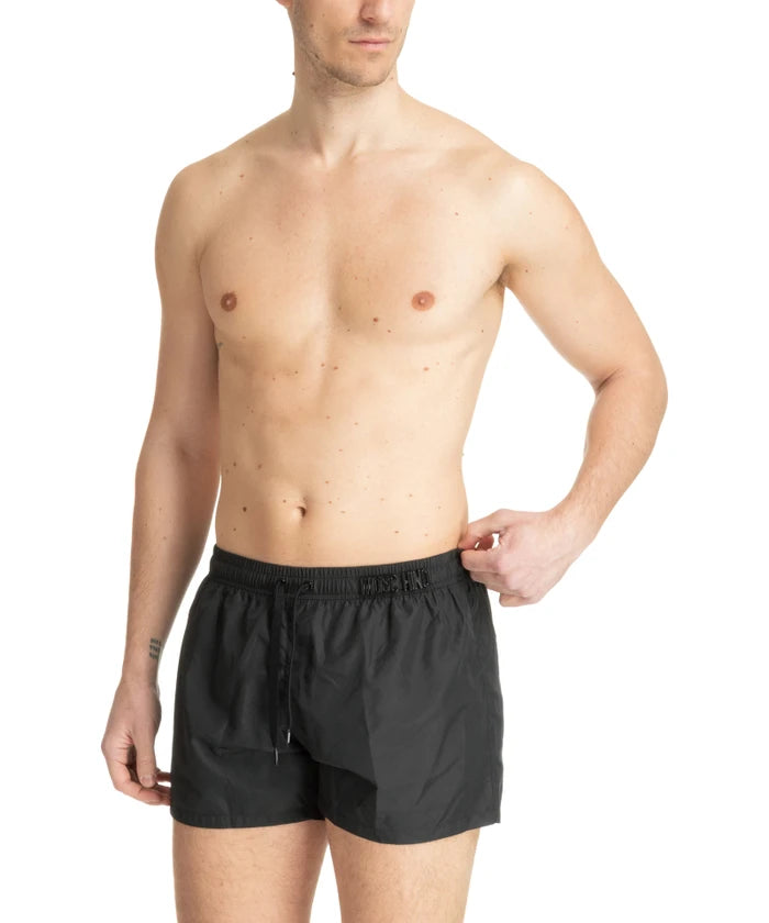 Costume a pantaloncini Moschino Logo Lettering Nero