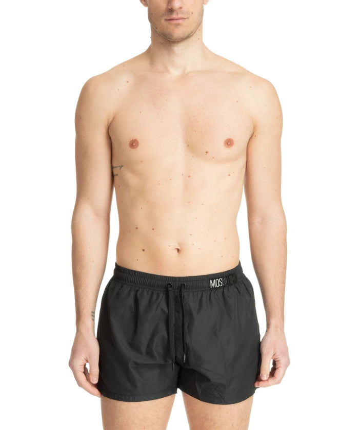 Costume a pantaloncini Moschino Logo Lettering Nero