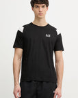 EA7 Emporio Armani T-shirt Uomo AF10375 Nero con Dettagli Bianchi sulle Maniche