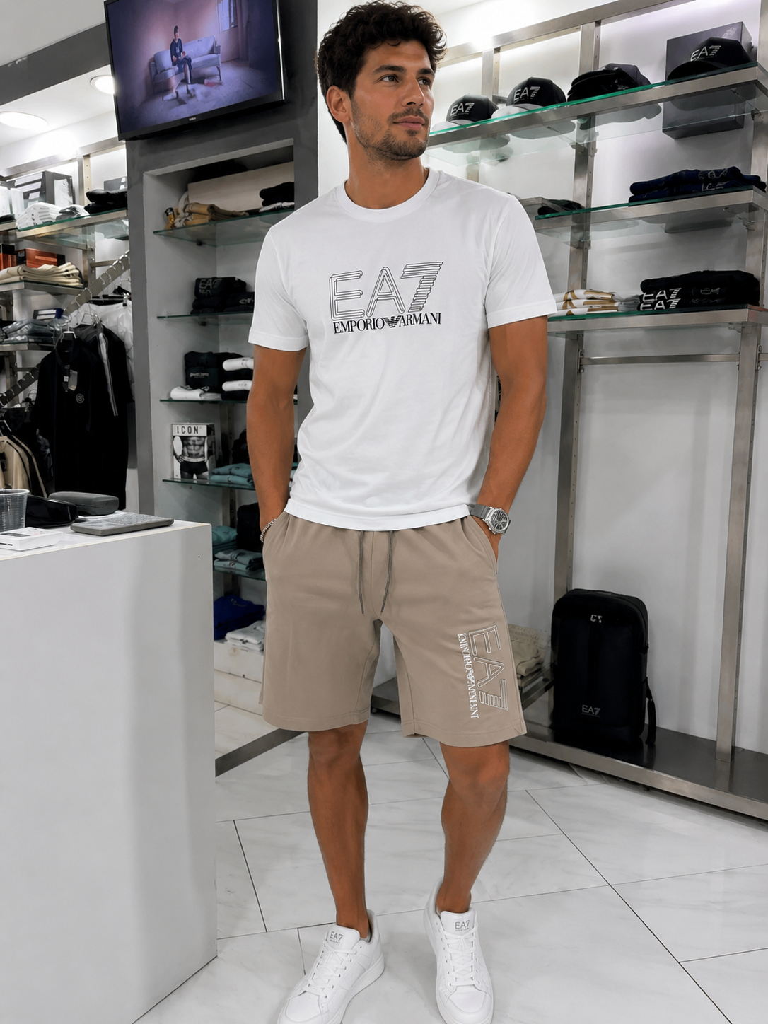 Completo EA7 Emporio Armani Con Logo A Contrasto
