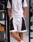 Coordinato Staystreet Bianco/Marrone Con Zip