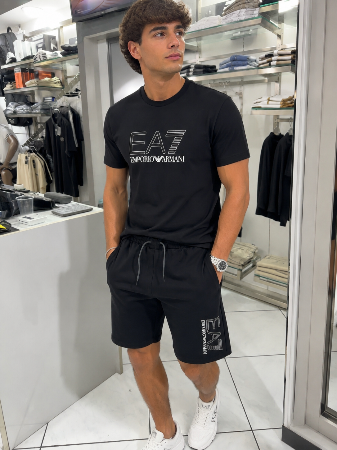 Completo EA7 Emporio Armani Con Logo A Contrasto