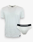 Set bianco T-shirt + slip Dsquared2 D9H135510