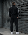 Adidas Sportwear Tuta Nera In Tessuto Felpato