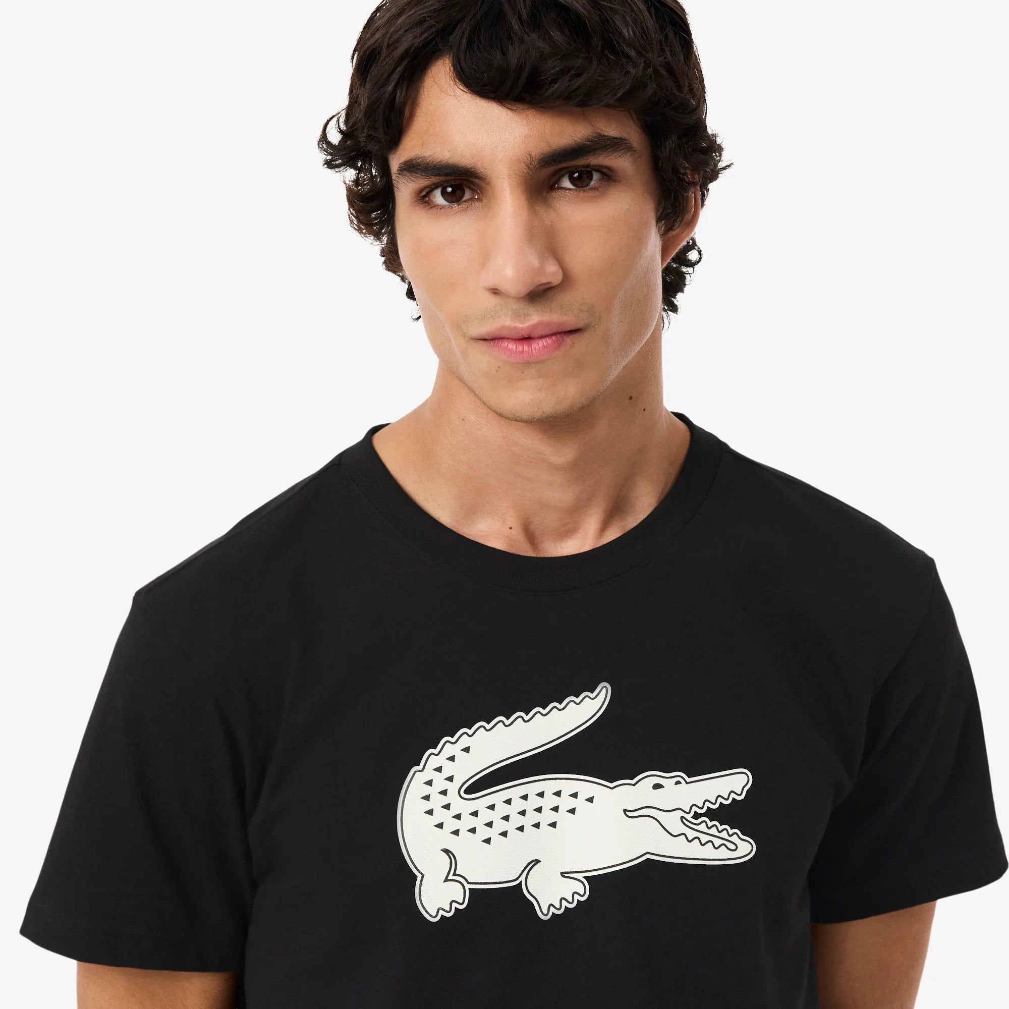 T-shirt Lacoste Con Maxilogo Sul Petto Gommato