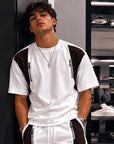 Coordinato Staystreet Bianco/Marrone Con Zip