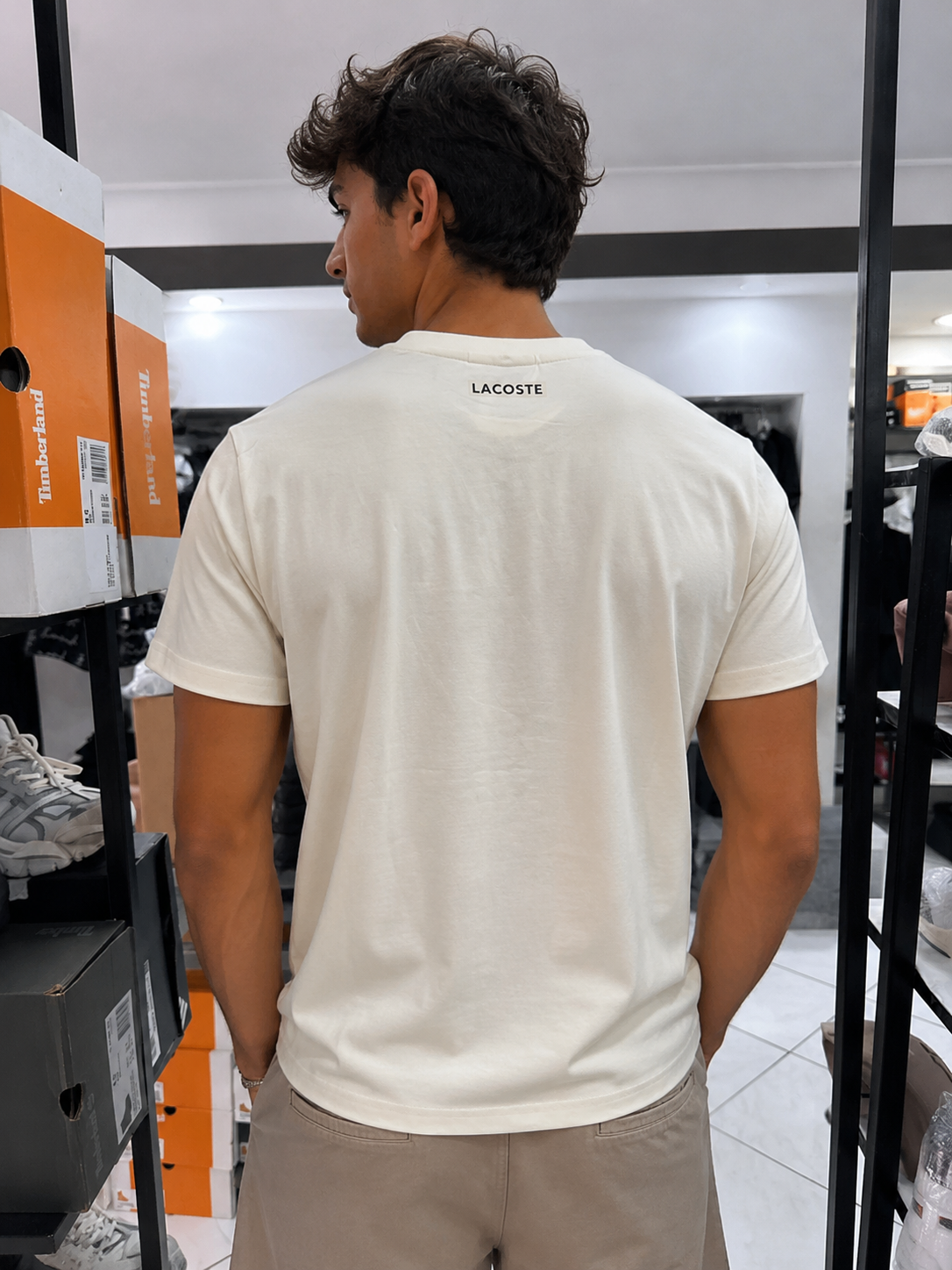 T-shirt Lacoste Con Grafica Tono Su Tono